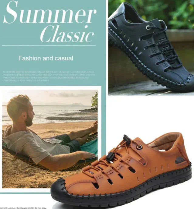 🔥Sandale aviator din piele cu vârf înfășurat👞