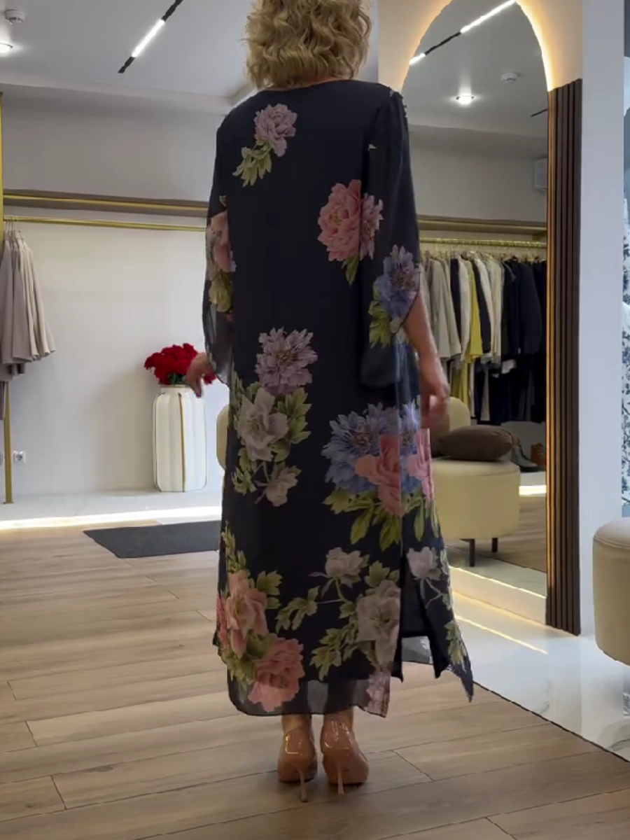 Wyjątkowa sukienka maxi z kwiatowym nadrukiem