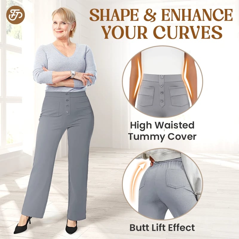 🔥49% REDUCERE - 🔥- Pantaloni casual elastici cu talie înaltă pentru femei