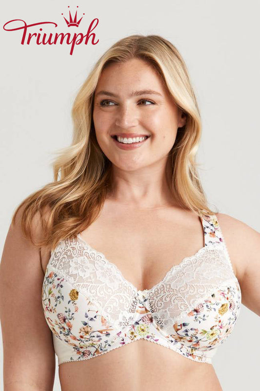 Biustonosz Triumph® 3-częściowy💖 z koronki z kwiatowym haftem