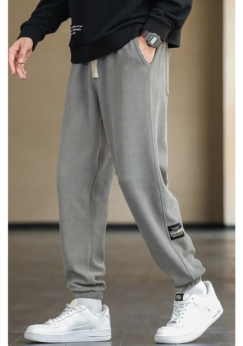 Ciepłe sztruksowe spodnie męskie