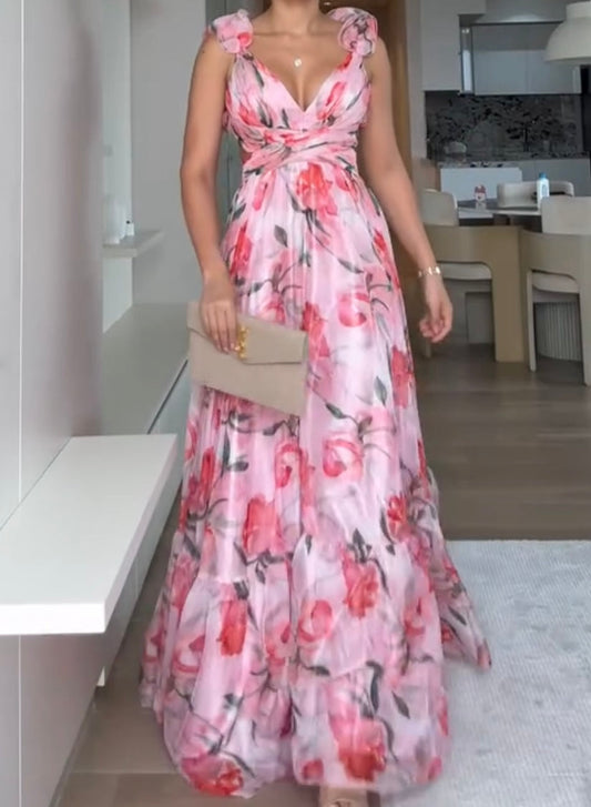 🍓Rochie plisată sexy și elegantă cu imprimeu