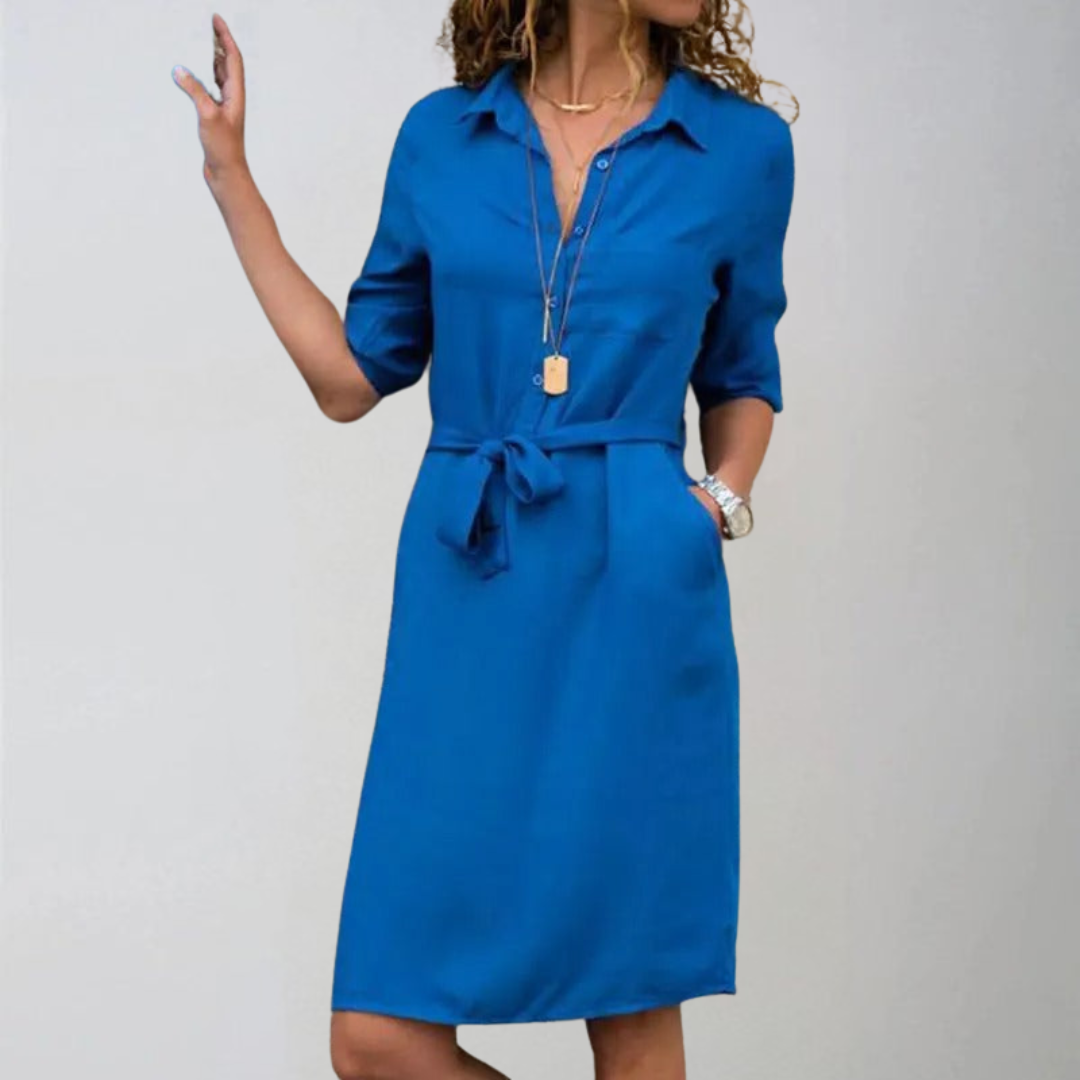 Rochie cămașă lejeră până la genunchi