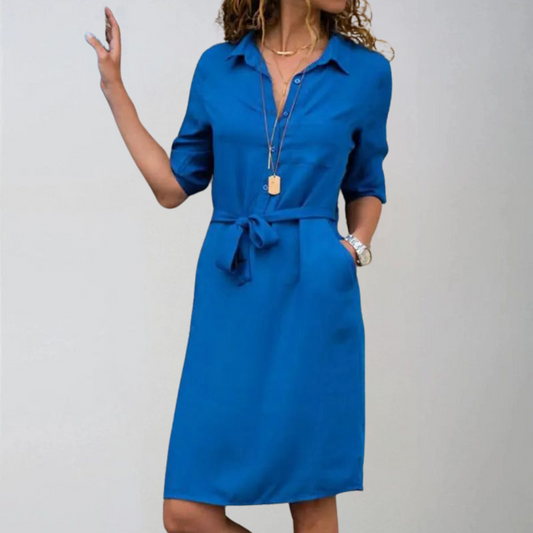 Rochie cămașă lejeră până la genunchi