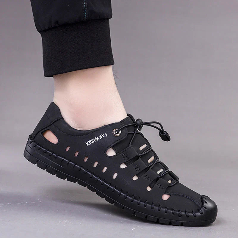 🔥Sandale aviator din piele cu vârf înfășurat👞
