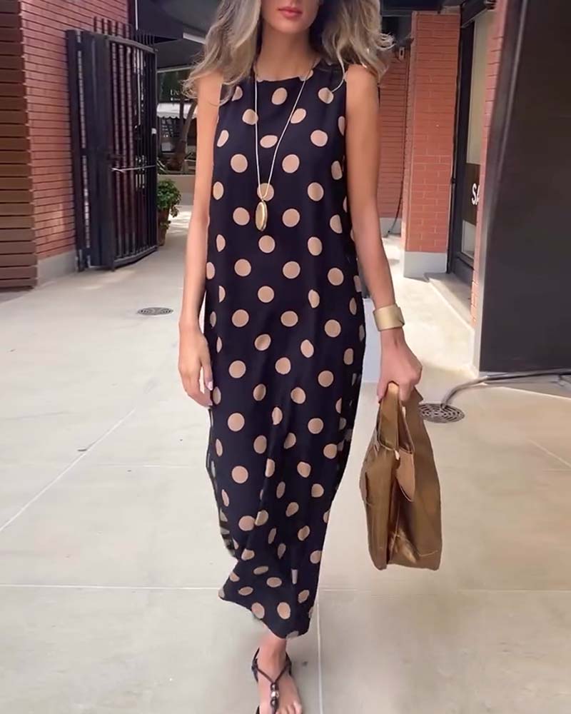 Rochie maxi fără mâneci cu crăpături