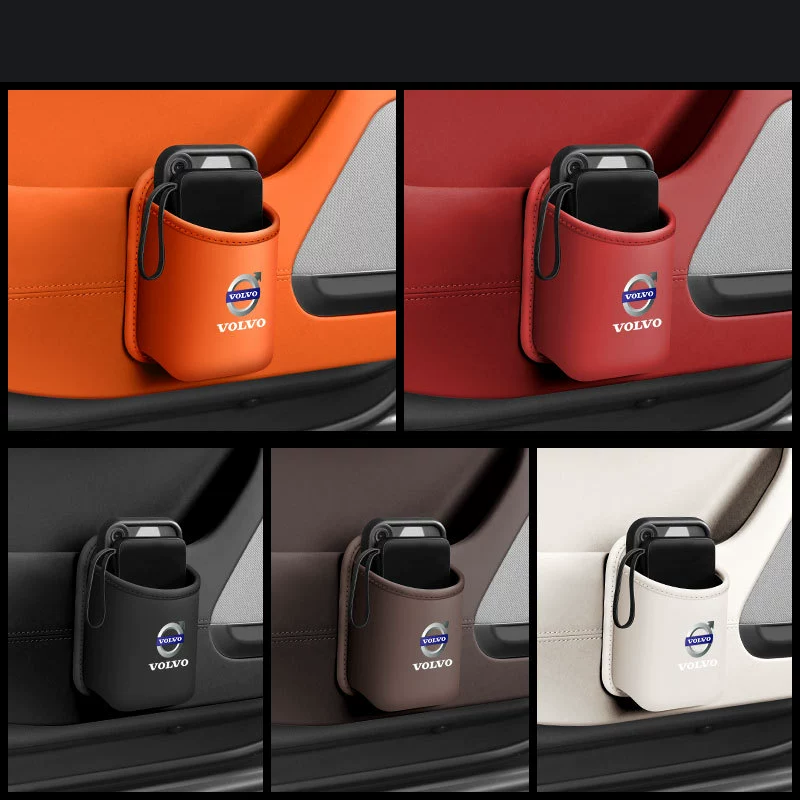 Leather Car Cup Holder Organizer