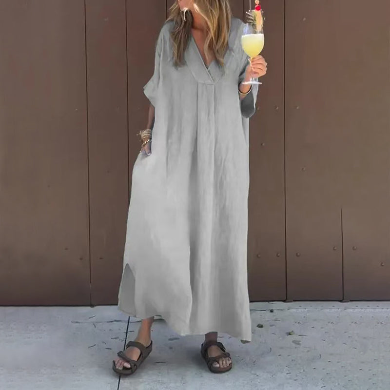 【S-4XL】💖Rochie de damă casual, vibrantă, cu decolteu în V