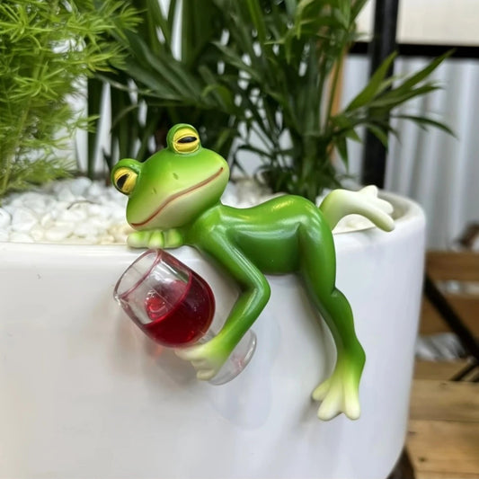 🔥 OFERTĂ SUPERIOARĂ 🐸🍷 Ornament suspendat în ghiveci – Broască