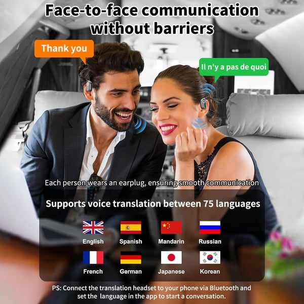 🏆Cel mai bine vândut număr 1 ⏰ Ultima zi 💎 Căști wireless OWS Bluetooth 5.4 cu traducere prin inteligență artificială (pentru iOS și Android)