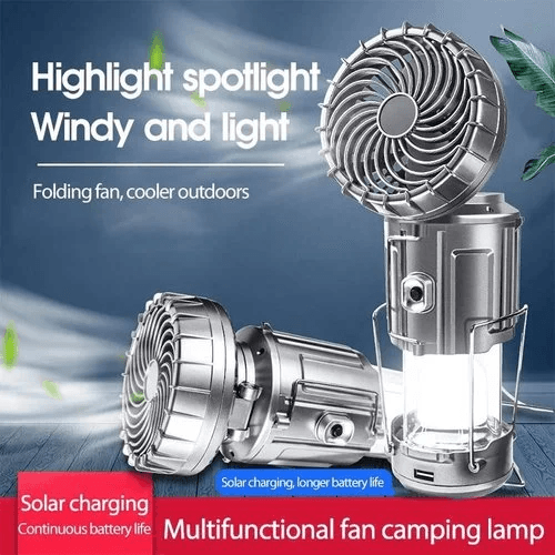 🔥2025 Promoție 🔥🌿Lampa de camping LED portabila cu ventilator