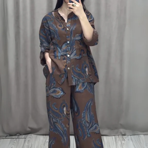 Damska dwuczęściowa koszula i spodnie