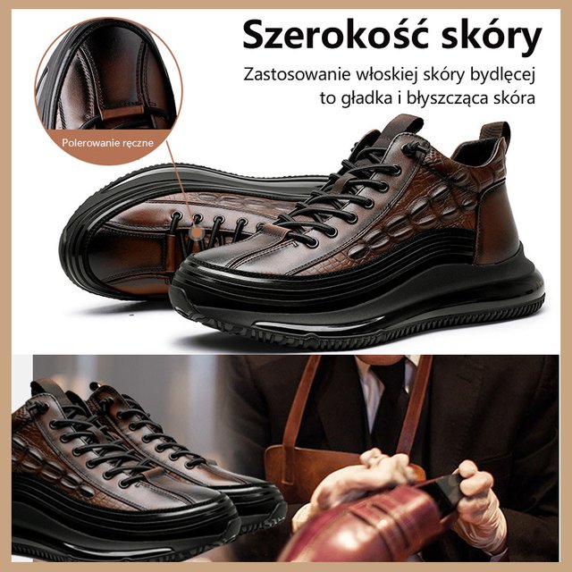 Włoskie buty na co dzień z nadrukiem krokodyla z poduszką powietrzną dla mężczyzn