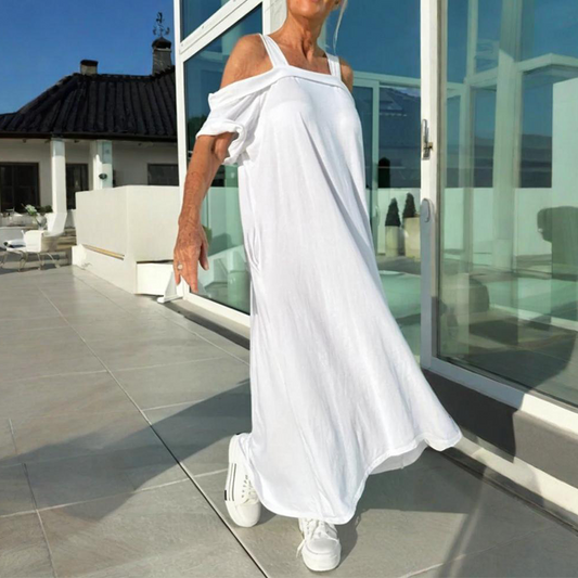 🏖️Oferte speciale de vară🌴Rochie maxi casual pentru femei, cu umeri goi