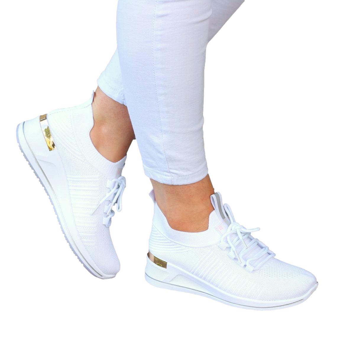 ADIDASY Damskie Buty sportowe Koturn BIAŁE