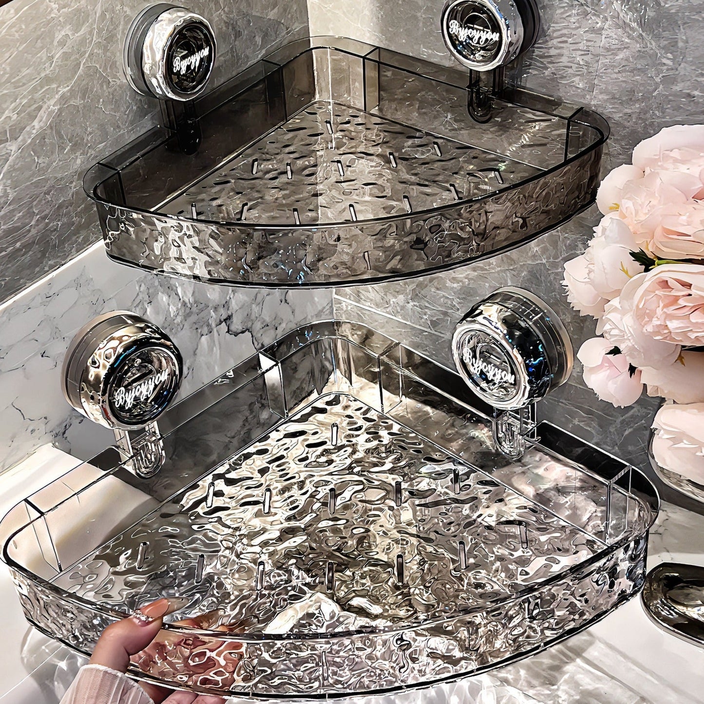 Przejrzysty organizer ścienny bez wiercenia: bez wiercenia, wyjmowany, wielofunkcyjny, trójkątny i prostokątny organizer