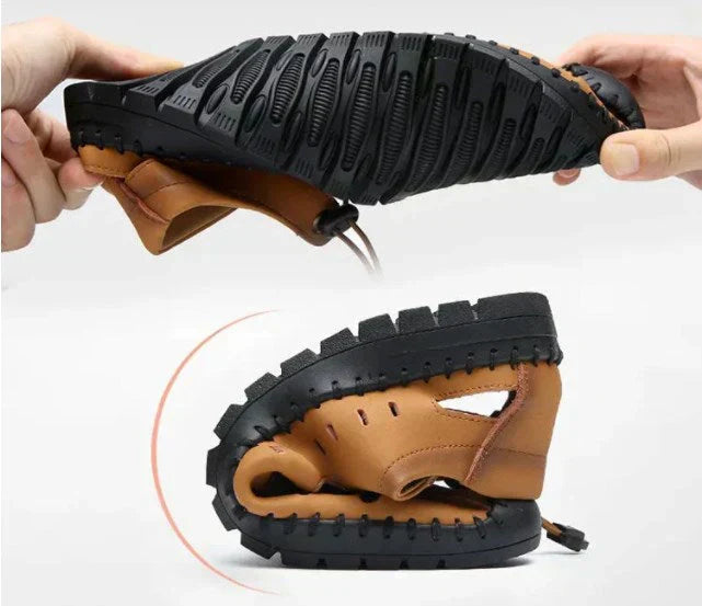🔥Sandale aviator din piele cu vârf înfășurat👞