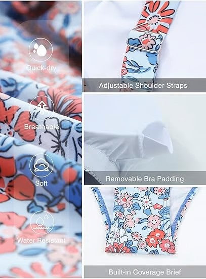 🔥👙Kobiece dwuczęściowe stroje kąpielowe typu tankini z efektem wyszczuplającym brzuch