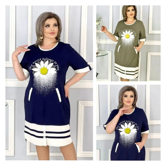 👗Rochie nouă la modă cu flori noi