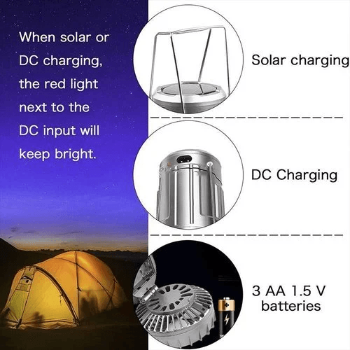 🔥2025 Promoție 🔥🌿Lampa de camping LED portabila cu ventilator