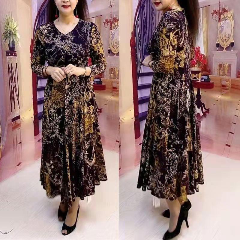 💥 Reducere 49% - Rochie de damă elegantă cu decolteu în V cu imprimeu floral
