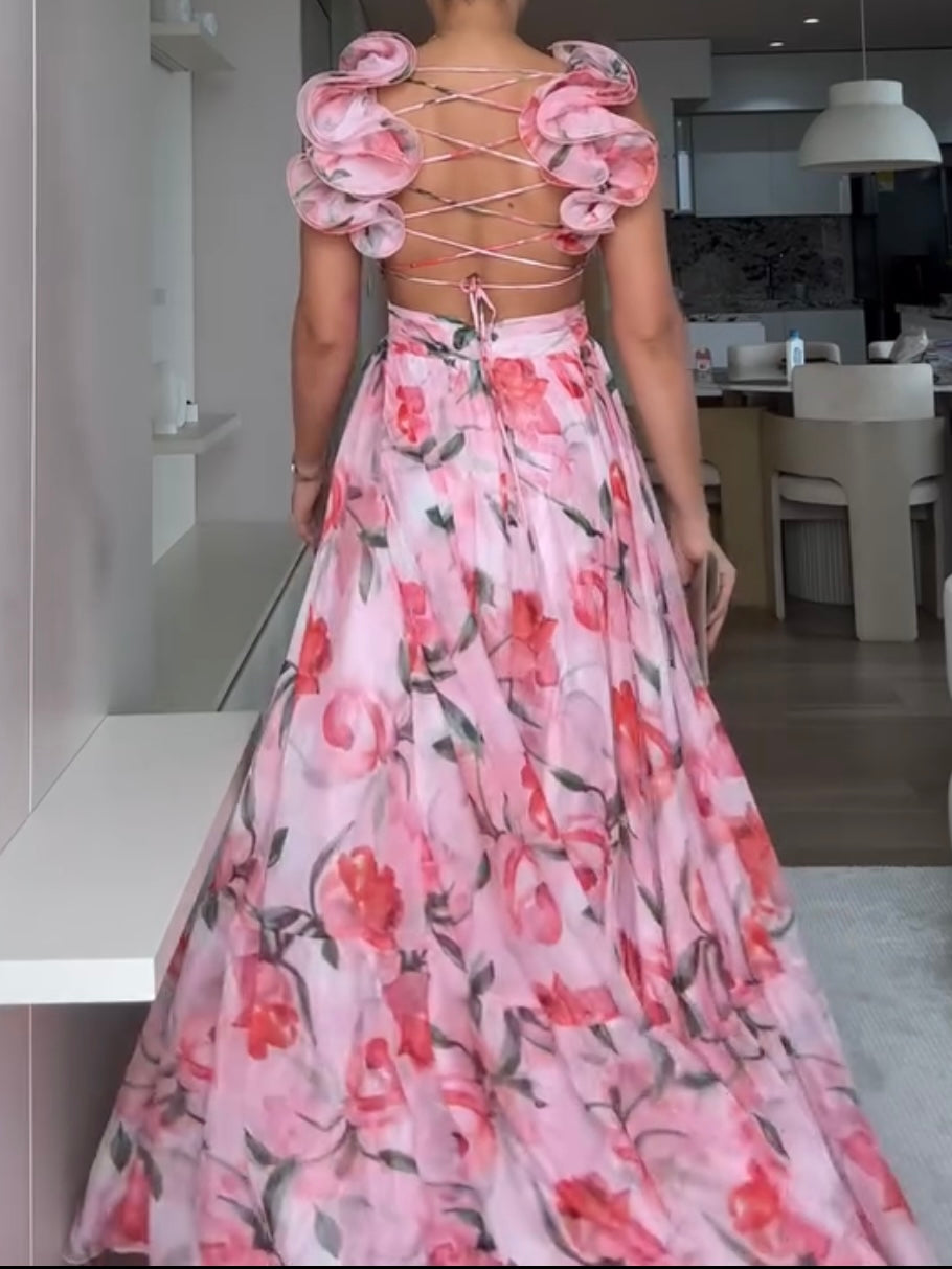 🍓Rochie plisată sexy și elegantă cu imprimeu