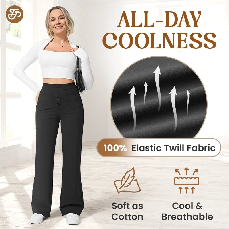 🔥49% REDUCERE - 🔥- Pantaloni casual elastici cu talie înaltă pentru femei