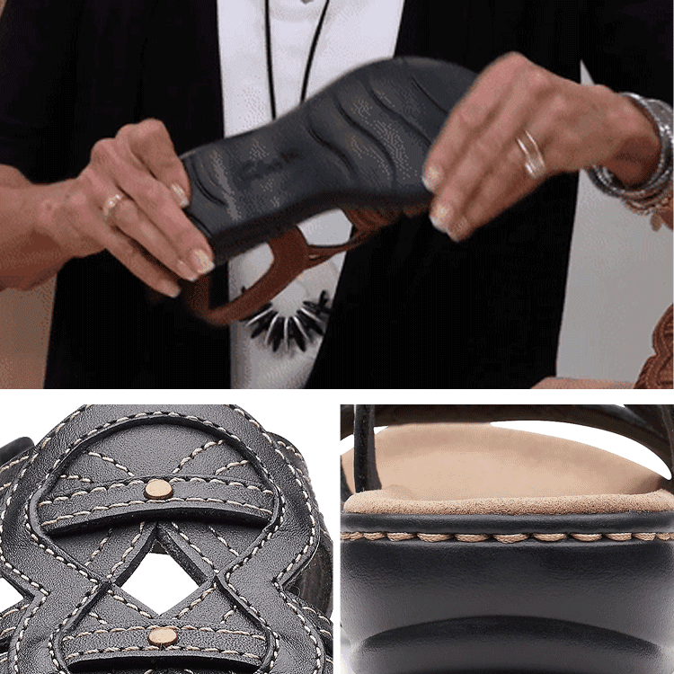 👞🎉【35-43】 2025 nowe miękkie i wygodne damskie skórzane sandały rzymskie, wygodne i oddychające