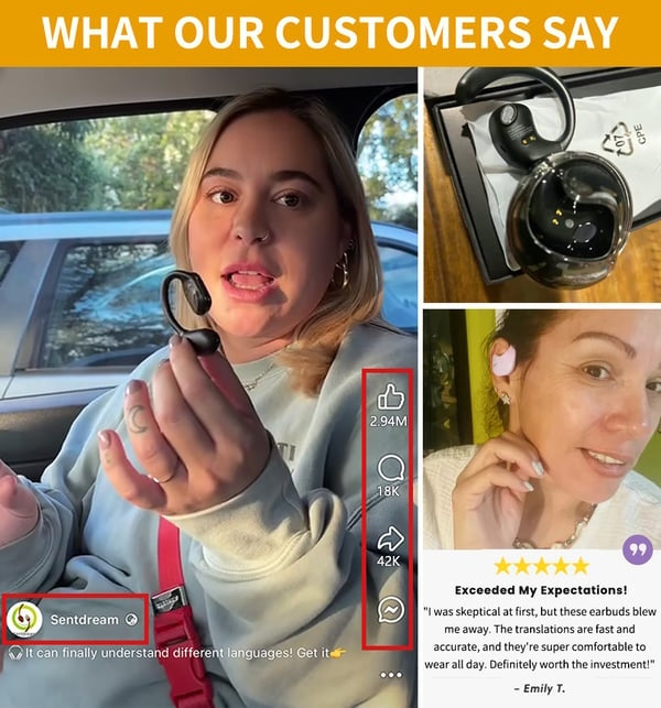 🏆Cel mai bine vândut număr 1 ⏰ Ultima zi 💎 Căști wireless OWS Bluetooth 5.4 cu traducere prin inteligență artificială (pentru iOS și Android)