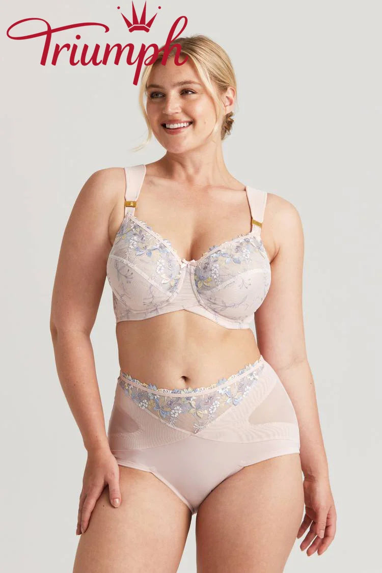 Triumph - 3 szt. (75A-120H) 💝- Romantyczny podwójny biustonosz z haftem