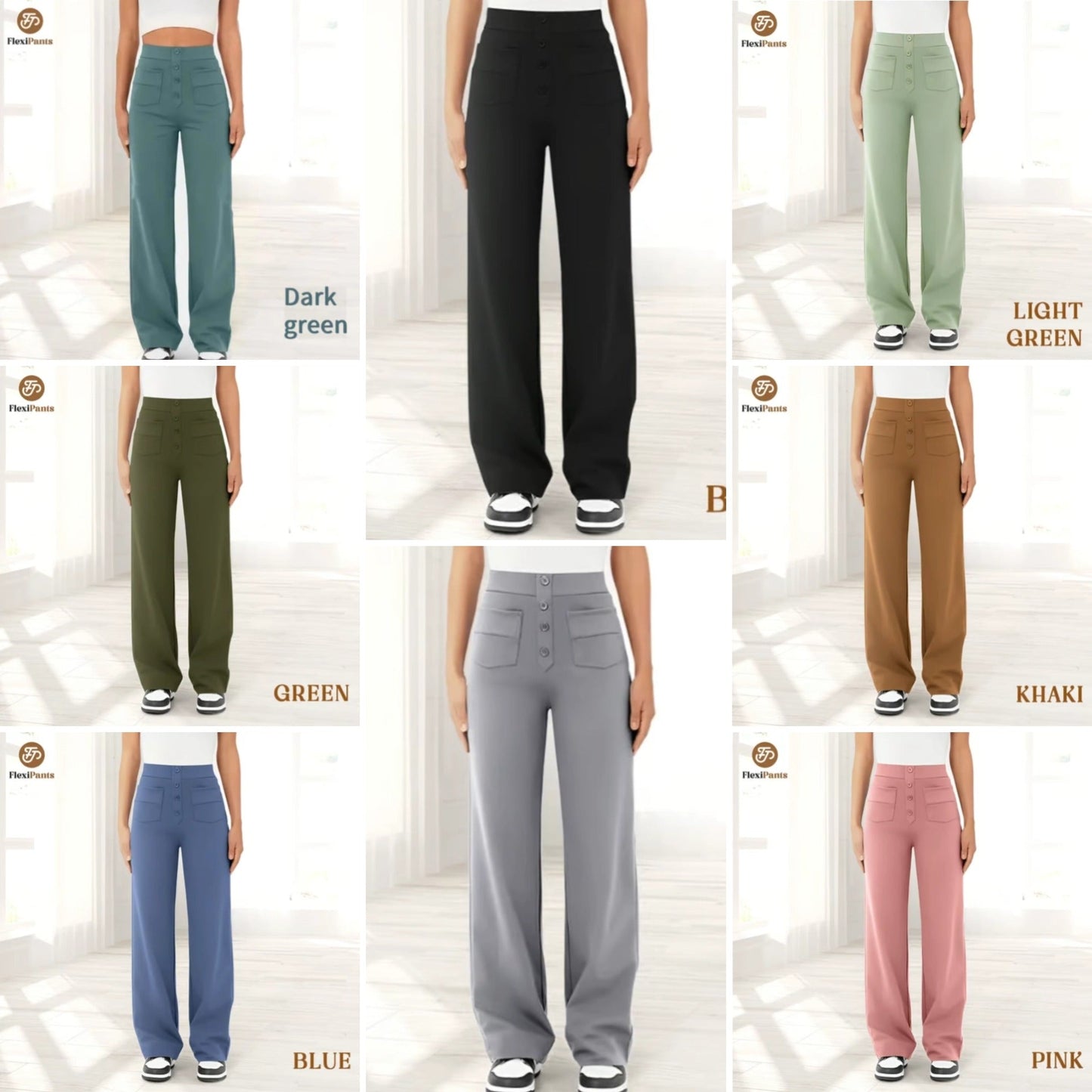 🔥49% REDUCERE - 🔥- Pantaloni casual elastici cu talie înaltă pentru femei