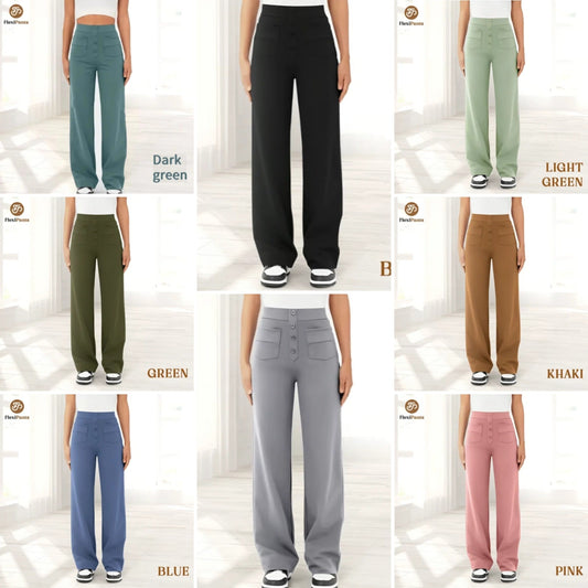 🔥49% ZNIŻKI - 🔥- Damskie spodnie casualowe z wysokim stanem i stretchem