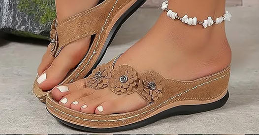 🌸【EU 35-43】Sandale confortabile cu platformă și imprimeu floral