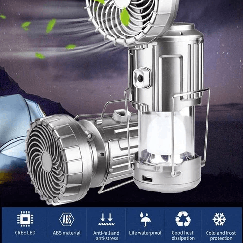 🔥2025 Promoție 🔥🌿Lampa de camping LED portabila cu ventilator