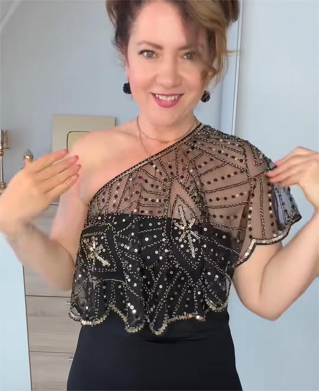 ⏳Ofertă limitată în timp  ⏰ Șal Vintage Lace Beaded