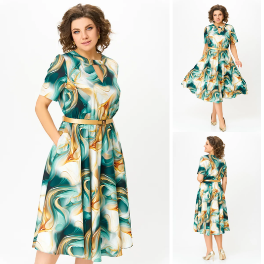 😎💃Produse noi pentru vară💥[S-5XL] Rochie lejeră din șifon, mărime mare | Confortabilă și lejeră
