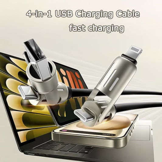 🔥Cablu de încărcare USB 4 în 1, încărcare rapidă⚡