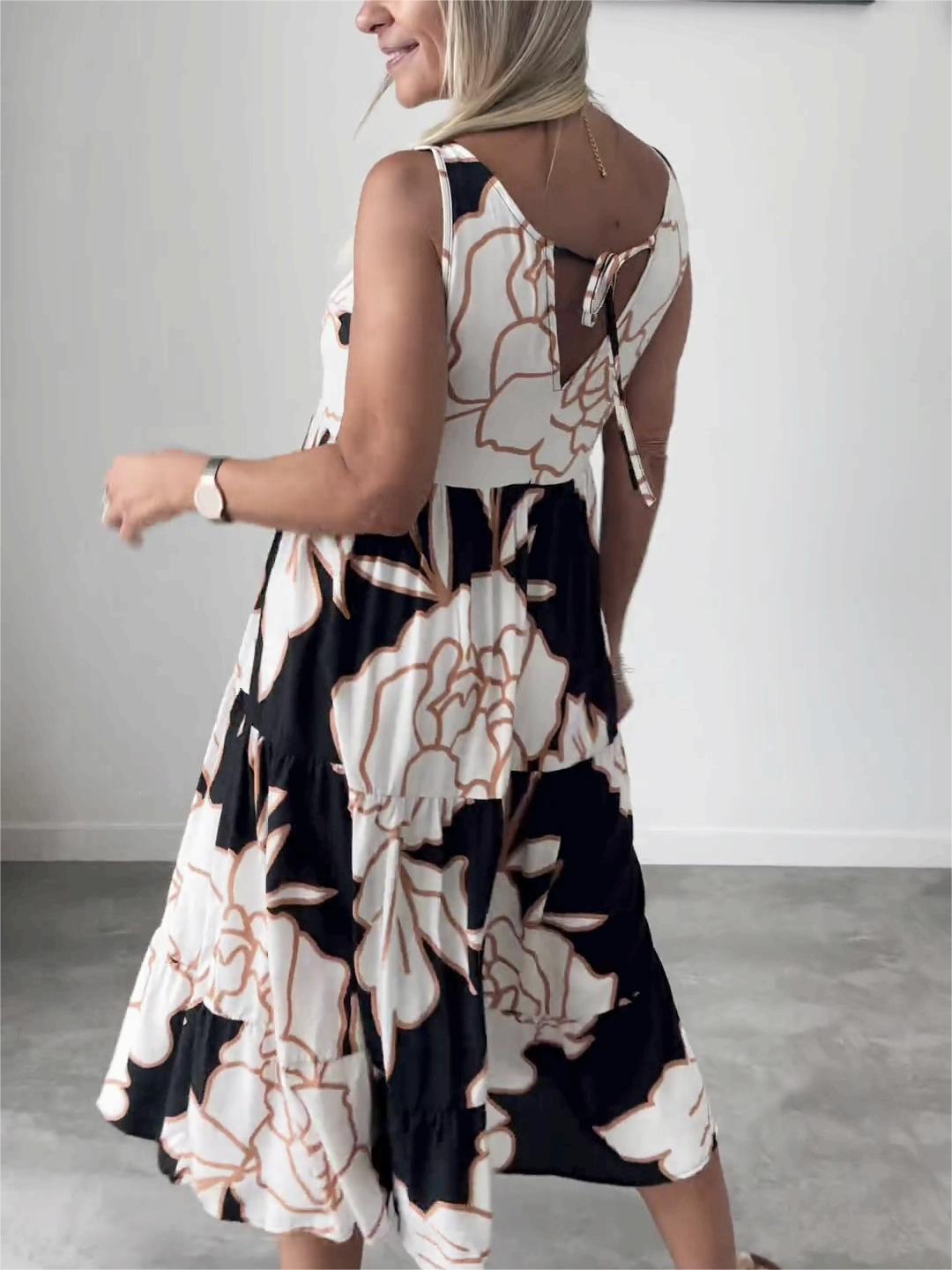 👗2024 Rochie maxi fără bretele cu imprimeu floral