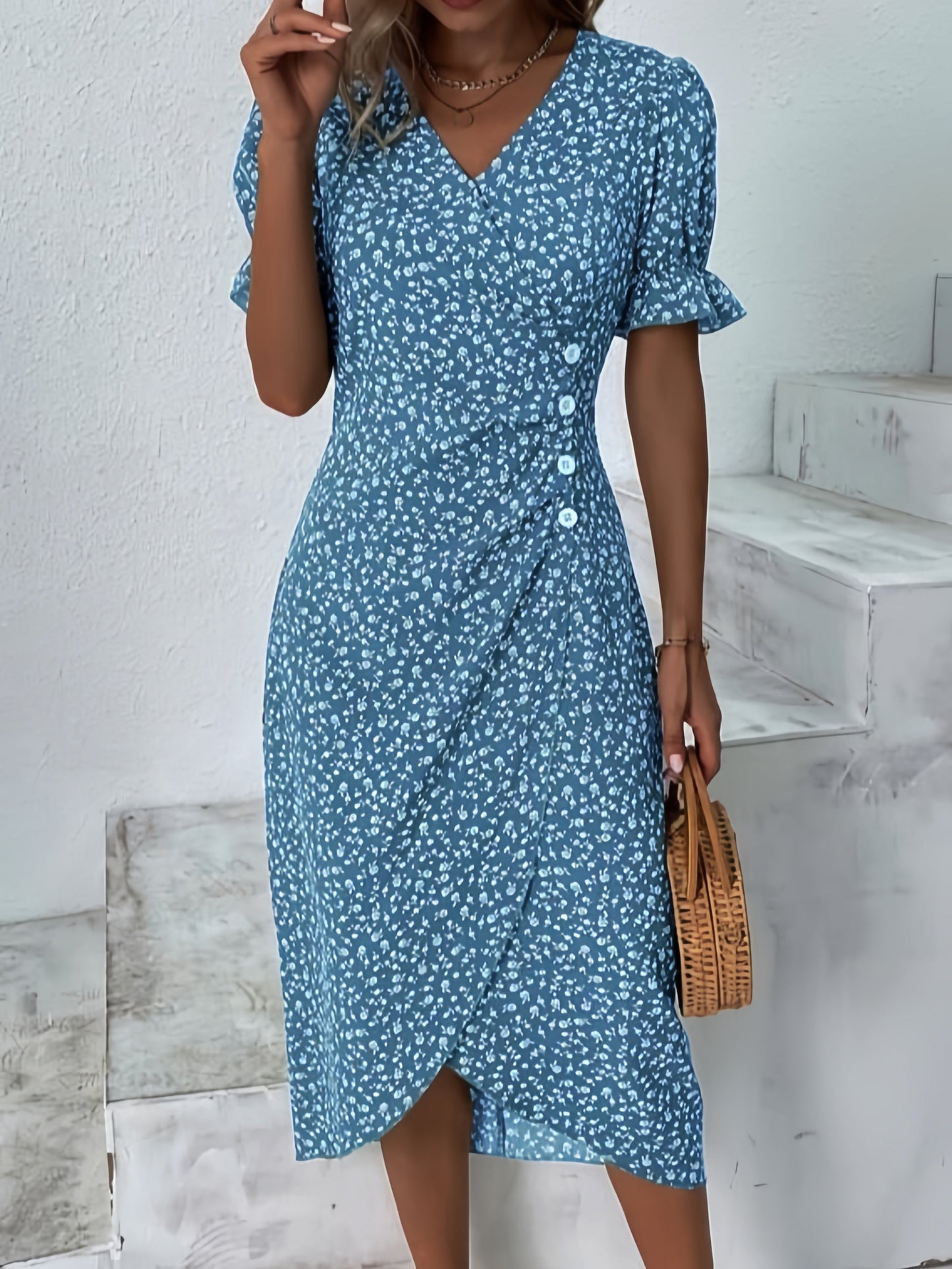 🌷Rochie casual dama, rochie wrap, rochie florala