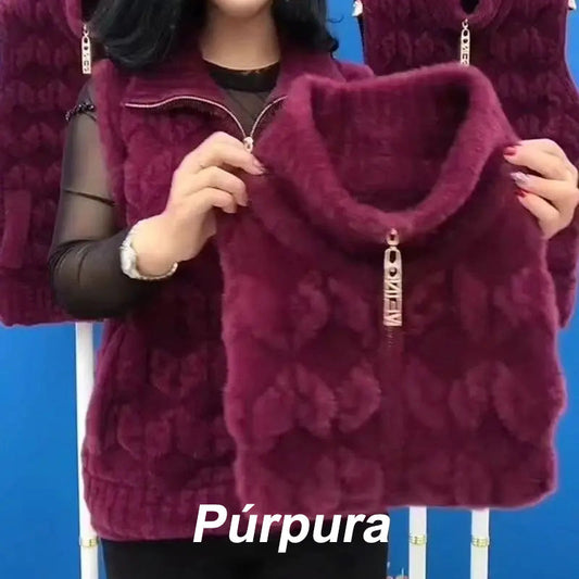 damska zimowa kamizelka ze sztucznego futra, zapewniająca ciepłą modę bez rękawów