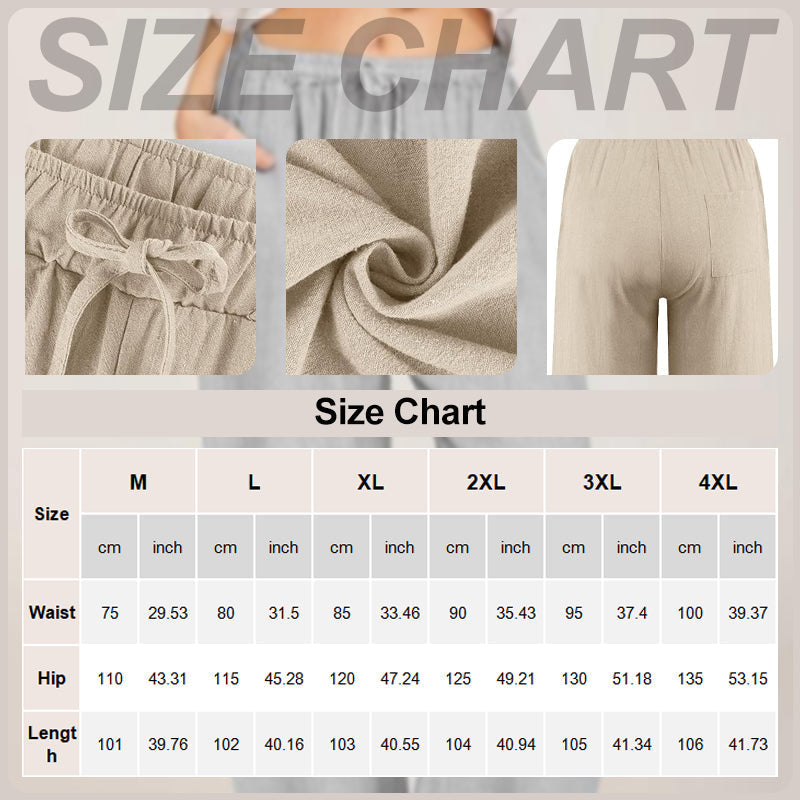 💟Letnie spodnie damskie z szerokimi nogawkami, wykonane z bawełny i lnu✨