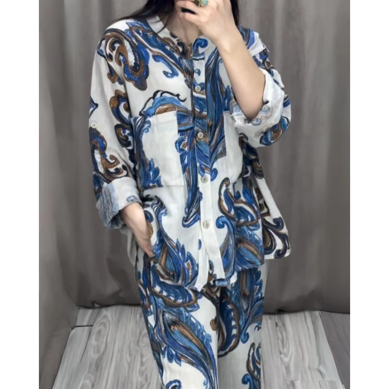 Damska dwuczęściowa koszula i spodnie