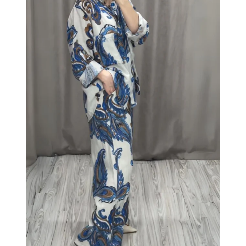 Damska dwuczęściowa koszula i spodnie