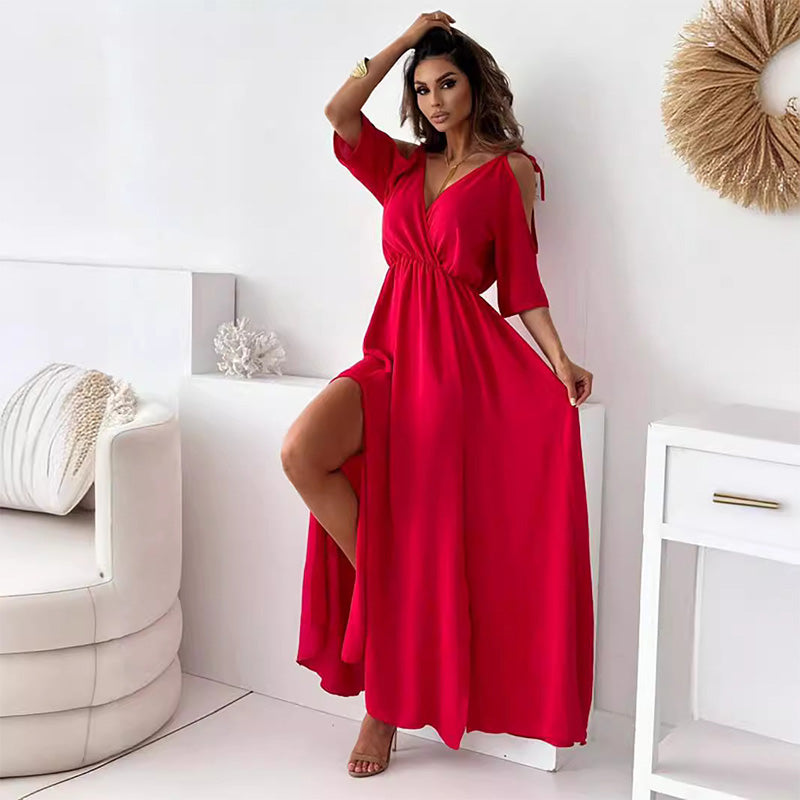 【💖Produse noi 2025】👗Rochie elegantă, sexy pentru femei, cu un decolteu ascuțit