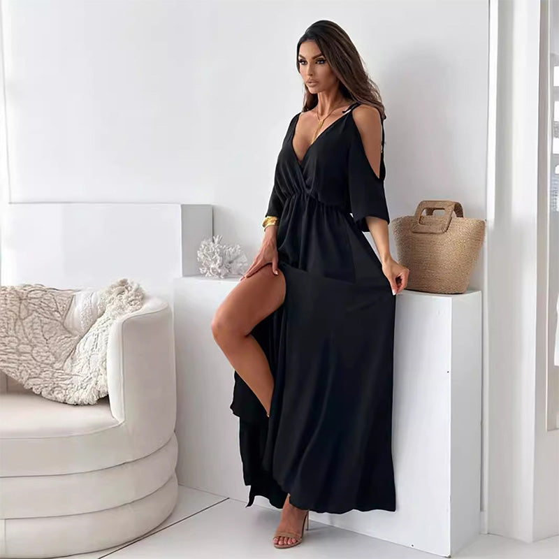 【💖Produse noi 2025】👗Rochie elegantă, sexy pentru femei, cu un decolteu ascuțit