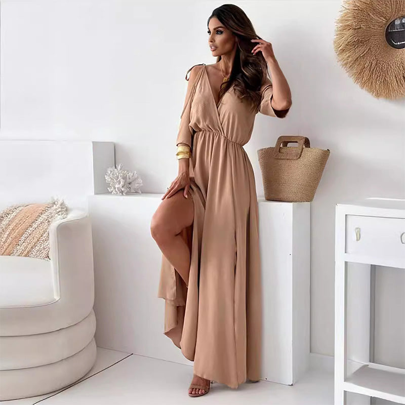 【💖Produse noi 2025】👗Rochie elegantă, sexy pentru femei, cu un decolteu ascuțit