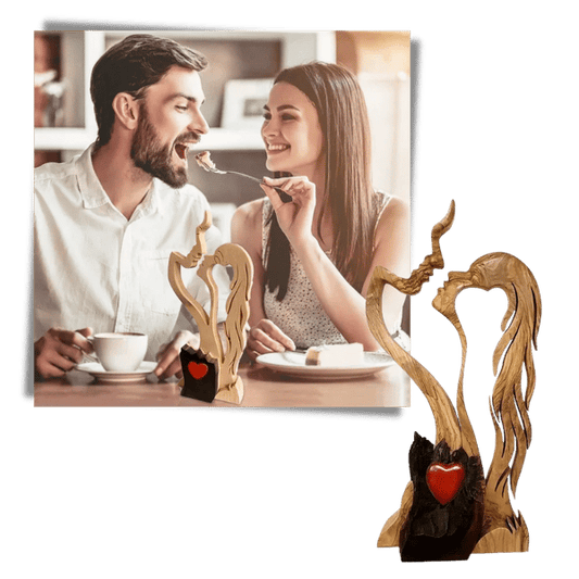 Ornamente decorative din lemn pentru cupluri îndrăgostite, artă decorativă creativă