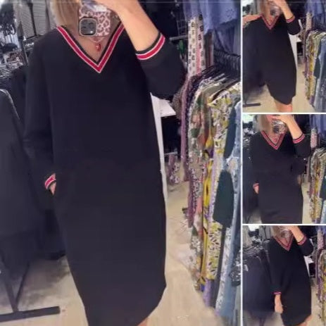 💖Damska dzianinowa sukienka z dekoltem w kształcie serca