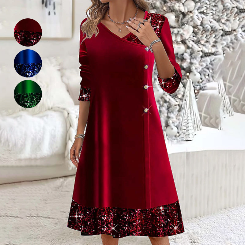 👗 Rochii de catifea de aur de toamnă/iarnă pentru femei