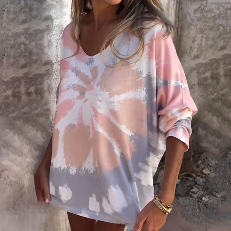 Wygodny damski top na co dzień z dekoltem w kształcie litery V